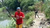 rejeki luar mancing dapat babon gabus gaes