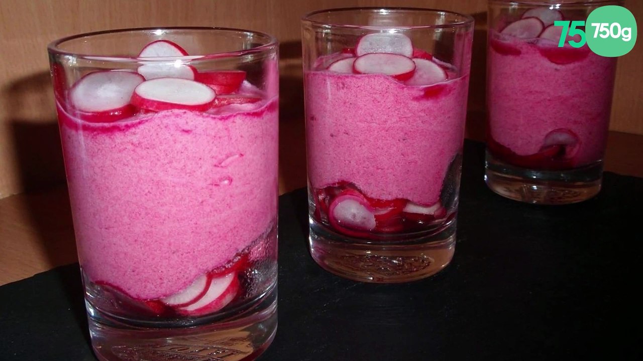 Mousse de betterave rouge et radis rose