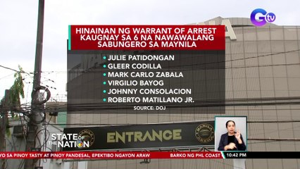 P6-M pabuya, alok ng DOJ para sa pagkakahuli ng 6 security personnel ng Manila Arena na sangkot umano sa pagkawala ng 6 na sabungero | SONA