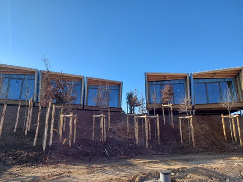 Visite du chantier du futur village Ecolodgee du Futuroscope