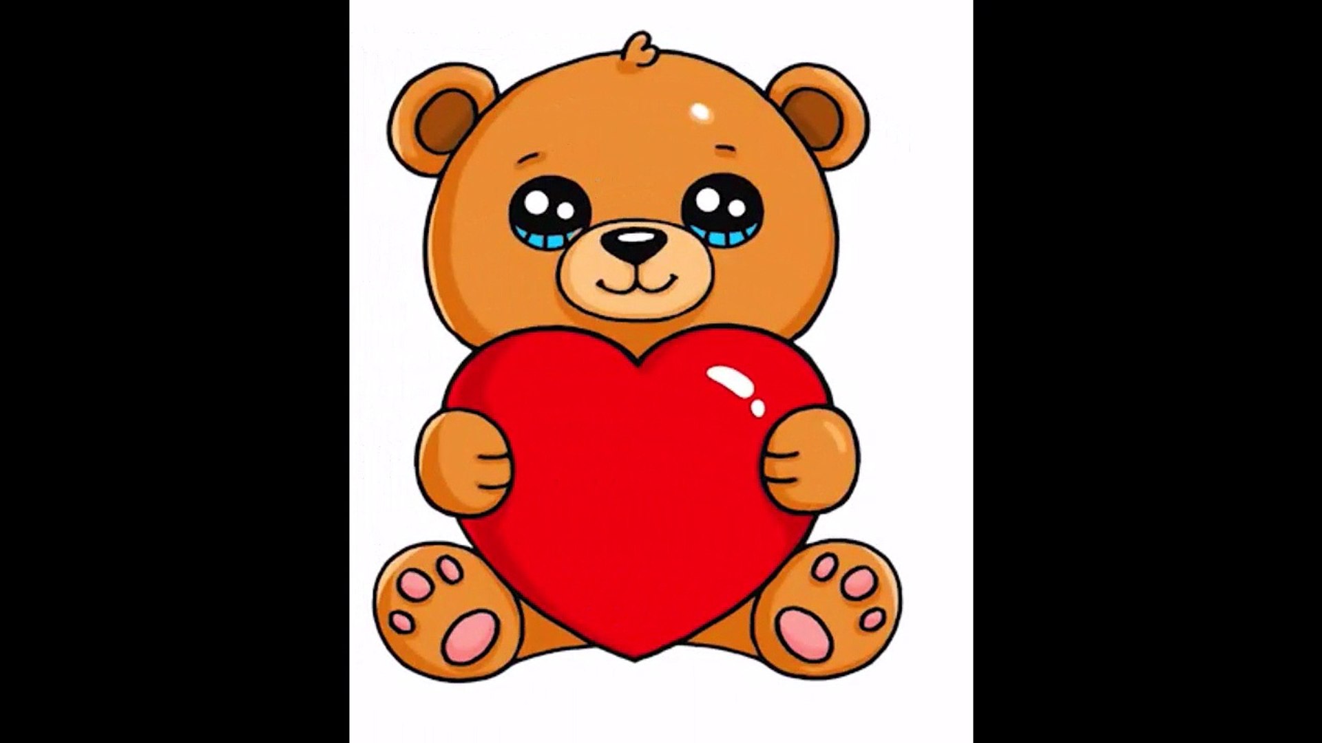 Comment dessiner un ours en peluche tenant un cœur ❤️ - Vidéo Dailymotion