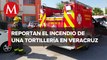 Explosión provoca incendio en una tortillería de Xalapa, Veracruz