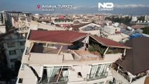 Vue du ciel, la ville d'Antakya en Turquie est un amas de ruines depuis le séisme