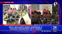Emboscada en el Vraem: presidenta Dina Boluarte participa en homenaje a policías asesinados