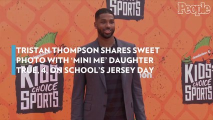 Tristan Thompson Shares Sweet Photo with 'Mini Me' Daughter True, 4, on School's Jersey Day