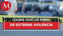 Colima registró 70 homicidios dolosos en enero, 14 mujeres y 56 hombres