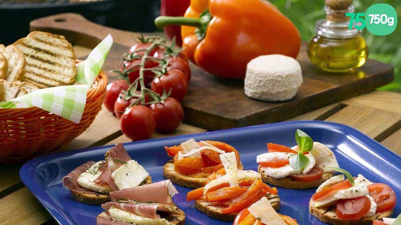 Bruschetta au speck et fromage de chèvre