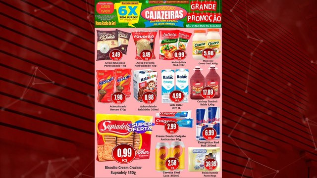 Supermercado Cajazeiras lança grande promoção com preços imperdíveis