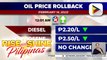Panibagong oil price rollback, epektibo na ngayong araw