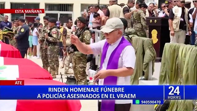 Emboscada en el Vraem: dan último adiós a policías asesinados por narcoterroristas