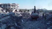لقطات مصورة ترصد حجم الدمار الذي خلفه الزلزال في جنديرس شمال سوريا