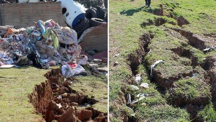 Gaziantep'te fay hattının geçtiği yerde çatlak ve çökmeler meydana geldi