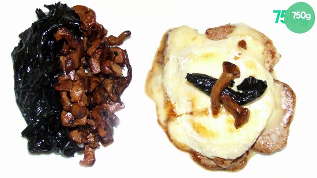 Filet mignon au St Marcellin, champignons en deux couleurs