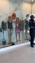 The Woman hide herself in mannequin display area  #Shorts