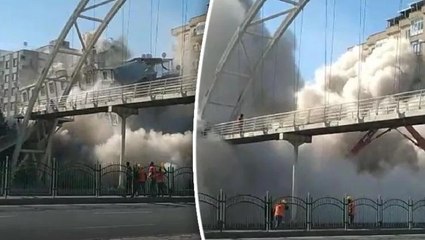 Diyarbakır’da yıkım sırasında 9 katlı bina çöktü! O anlar kamerada