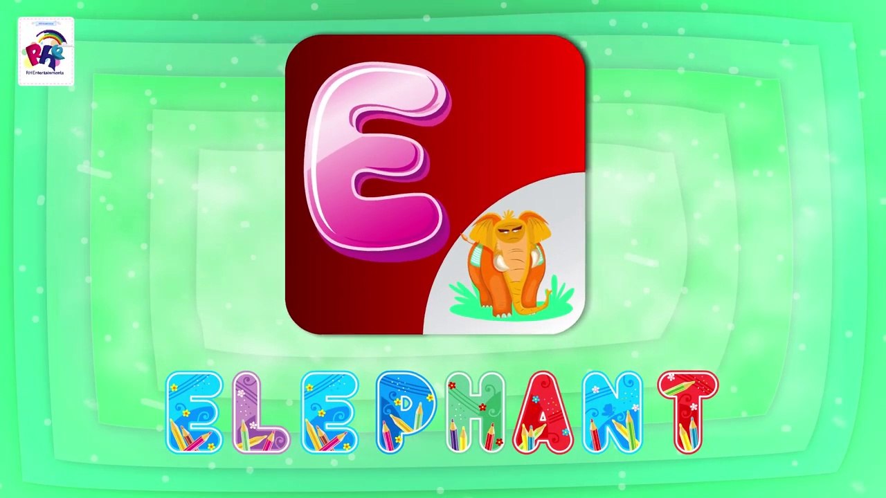 ABC Flashcards for Toddlers | Babies First Words & ABCD Alphabets Learn Letter E- @RHEntertainments ​