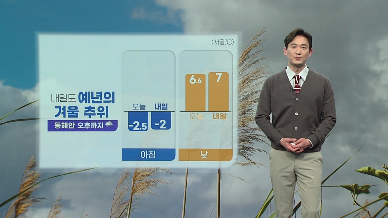 [날씨] 내일도 예년의 겨울 추위...동해안 오후까지 비 / YTN