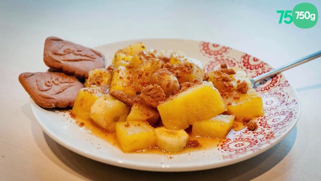 Bananes et ananas caramélisés aux Spéculos