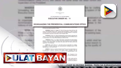 PBBM, nilagdaan ang EO 16 kaugnay sa reorganization sa PCO