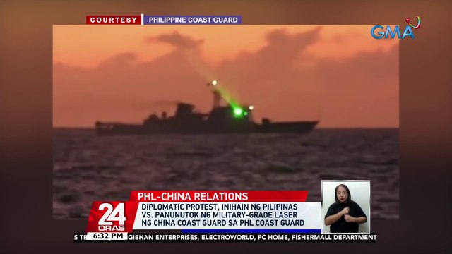 Diplomatic protest, inihain ng Pilipinas vs. panunutok ng military-grade laser ng China Coast Guard sa PHL Coast Guard | 24 Oras