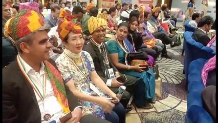 इंटर नेशनल ब्रिक्स कॉन्फ्रेंस -राजस्थानी लोकनृत्य पर जमकर झूमे विदेशी पावणे