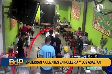 Télécharger la video: Chorrillos: delincuentes armados irrumpen en pollería y se llevan pertenencias de clientes