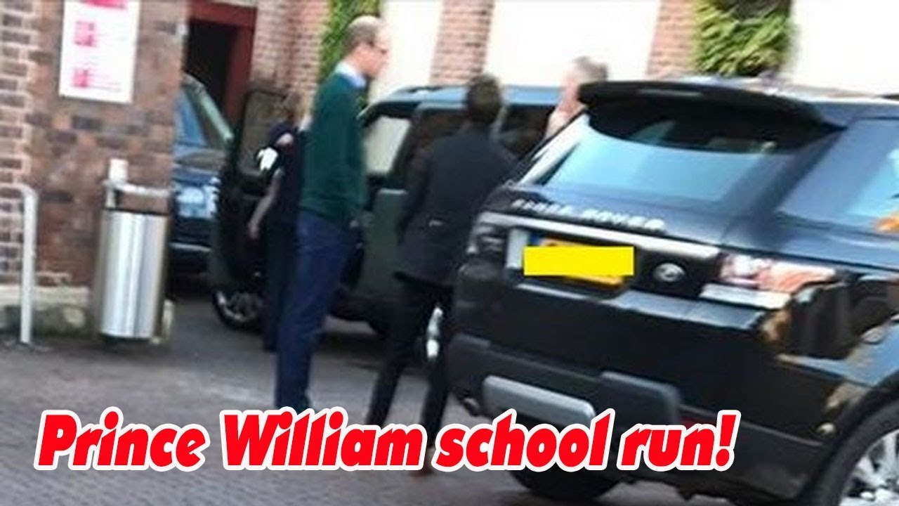 Prince William was spotted chatting with other parents while picking up George from school