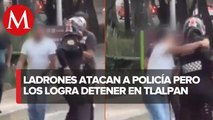 Asaltantes intentan desarmar a policía en Tlalpan