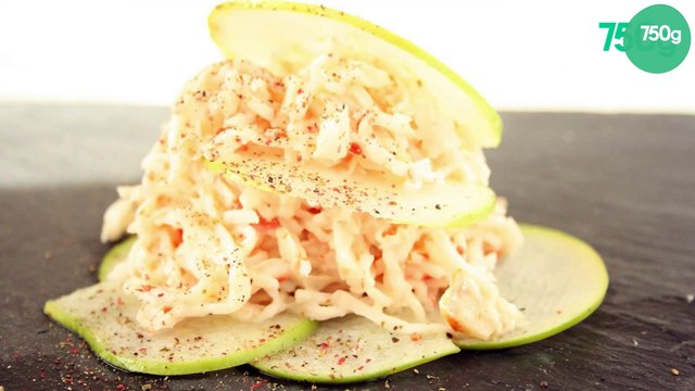 Salade de crabe sur lit de pommes vertes