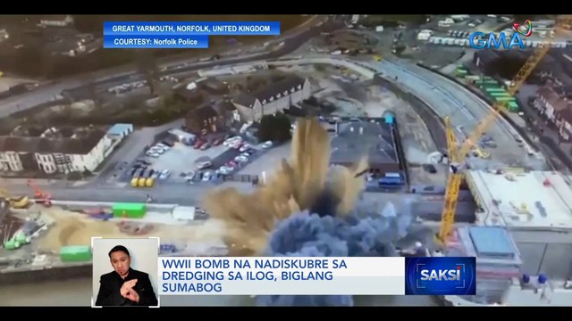 WWII bomb na nadiskubre sa dredging sa ilog, biglang sumabog | Saksi