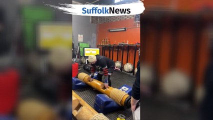 Dan Markham in action before his qualification for the UK's Natural Strongest Man