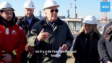 Le trois-mâts historique Belem en chantier à Saint-Nazaire (Loire-Atlantique)