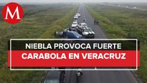 Carambola de 17 autos y un tráiler deja 8 lesionados en Veracruz