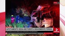 Motorista fica gravemente ferido após capotamento em Cambira
