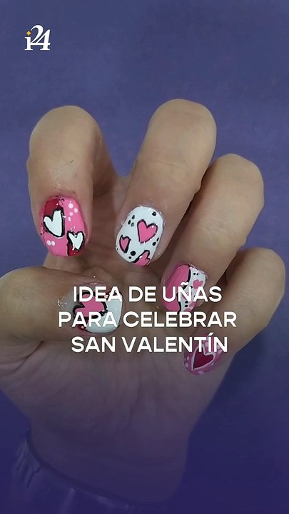 Rosa y corazones: la manicura perfecta para celebrar San Valentín