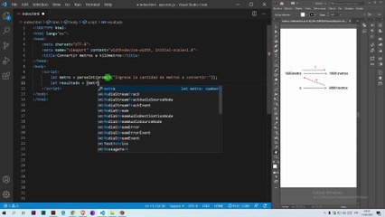 Convertir metros a kilómetros en JavaScript