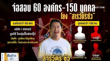 จ่อสอบ "กลุ่มเป็นต่อ" 60 องค์กร นายพล จ.โยง "สารวัตรซัว" | เนชั่นทันข่าวเช้า | NationTV22