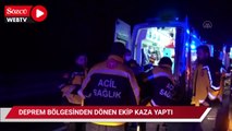 Deprem bölgesinden dönen ekibi taşıyan midibüs devrildi