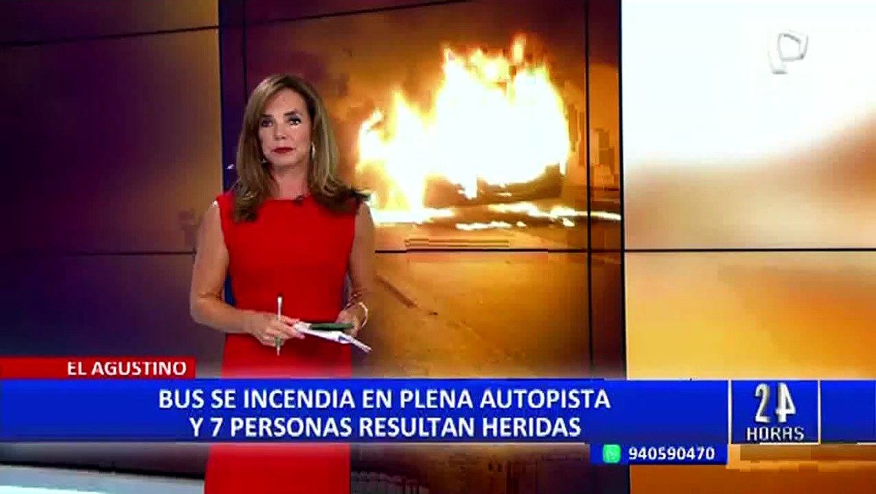 El Agustino: investigan causas del incendio de bus de transporte público en vía Evitamiento