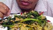 Eating food Fried Amaranthus viridis with Pork | Khmer Food Eating yummy | Amaranthus viridis