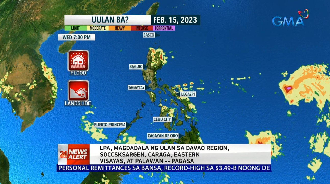 LPA, magdadala ng ulan sa Davao Region, SOCCSKSARGEN, Caraga, Eastern Visayas, at Palawan -- PAGASA | 24 Oras News Alert