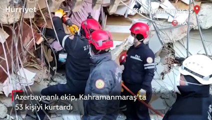 Azerbaycanlı ekip, Kahramanmaraş'ta 53 kişiyi kurtardı
