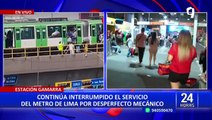 Metro de Lima: continúa interrumpido servicio por desperfecto técnico