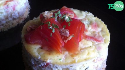 Cheesecake à la truite fumée et fines herbes