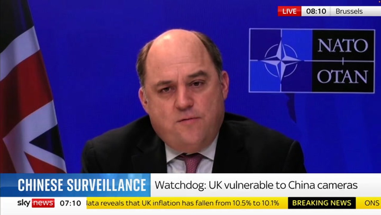 ‘They’re not… hopefully’: Ben Wallace addresses if China is hacking UK CCTV cameras