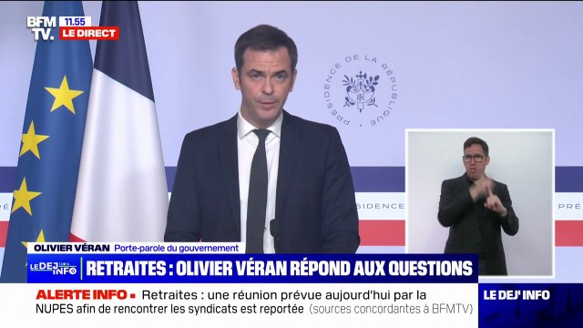 Olivier Véran sur les retraites: Le gouvernement souhaite que l'index seniors soit restauré lors de l'examen au Sénat