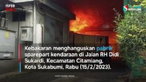 Asap Membubung, Kebakaran Pabrik Sparepart di Citamiang Kota Sukabumi