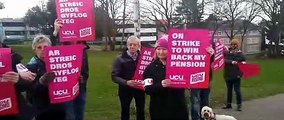 Dr Steph Jones and Aberystwyth University staff strike