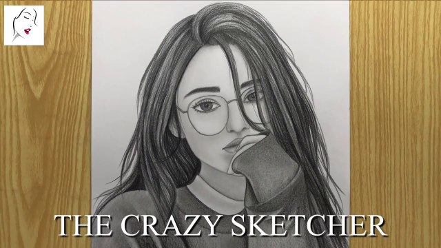 How to draw a Beautiful Girl with Glasses step by step _ A Cute Face - Drawing Tutorial _ #drawing