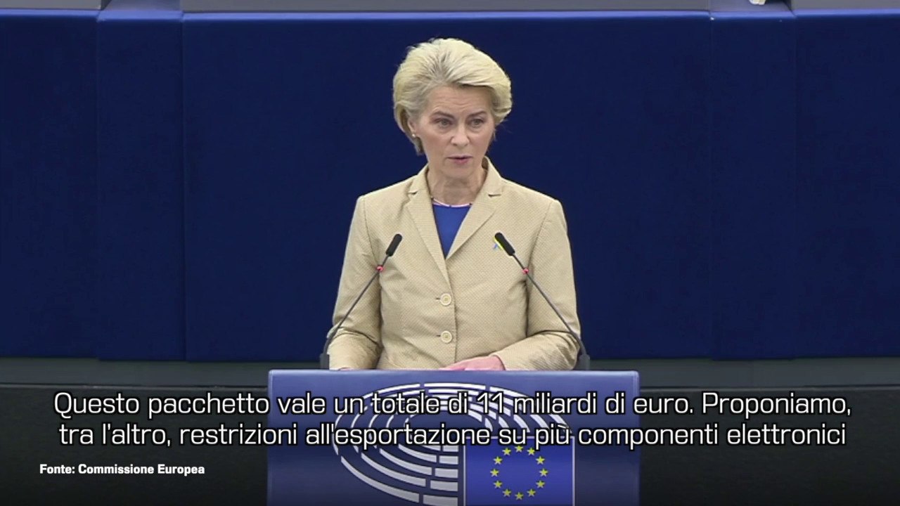 Ucraina, Von der Leyen "Nuove sanzioni da 11 miliardi alla Russia"